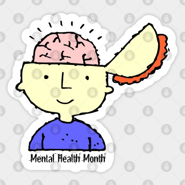 May is Mental Health Month Exposed Brain Sticker by HolidayBug